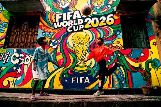 Supporters in Hardenberg kijken naar een scherm met de stand fifa wk 2026 en de poulestanden